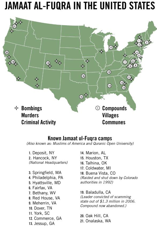map terrorist training camps in the usa